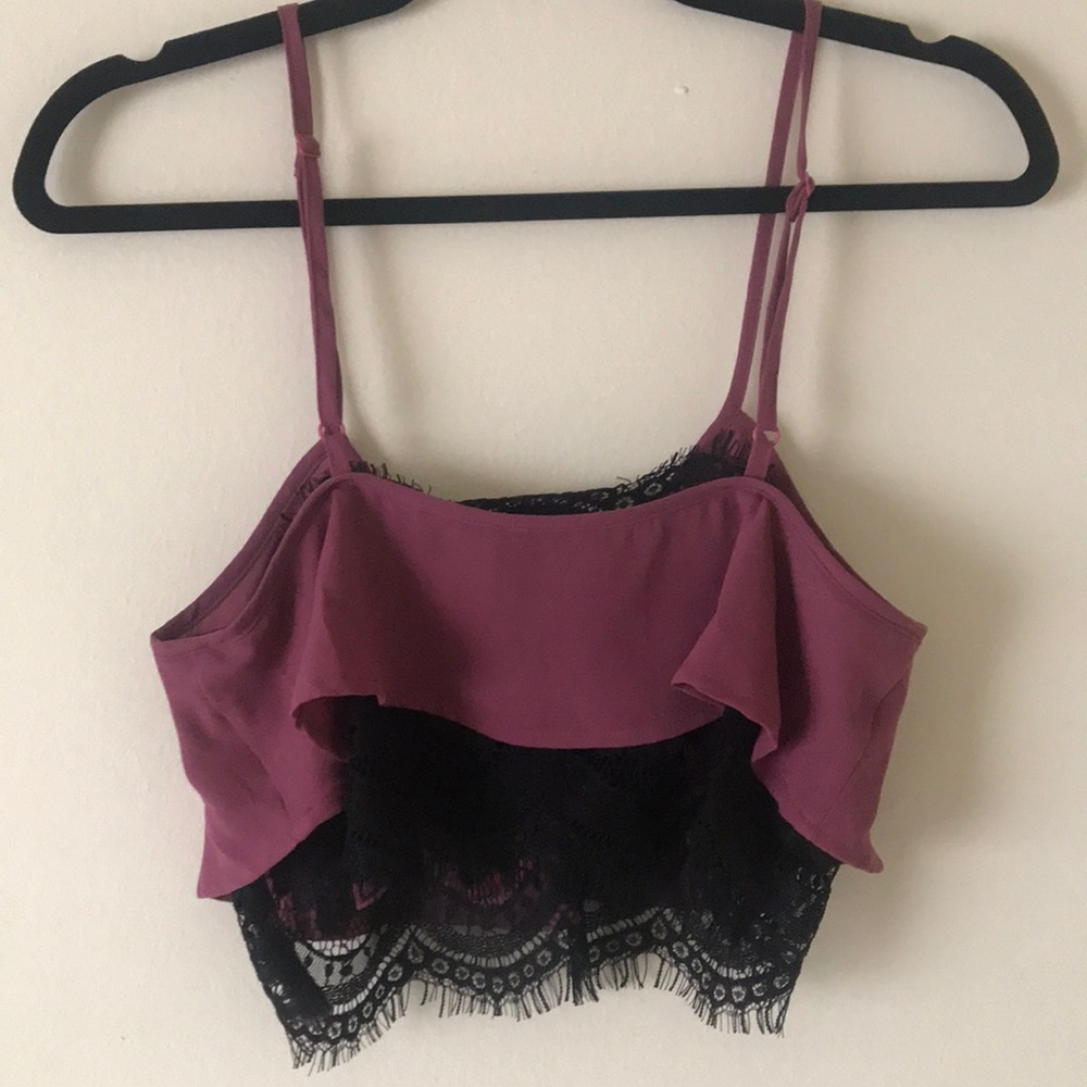 Tobi purple and black cropped top size S - Picture 3 of 6